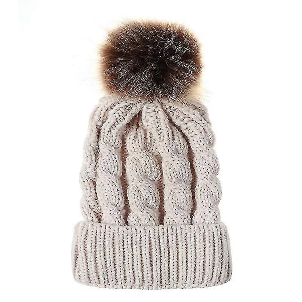 Matchende hue til forældre-barn, mor, børn, vinter skihat Khaki Baby