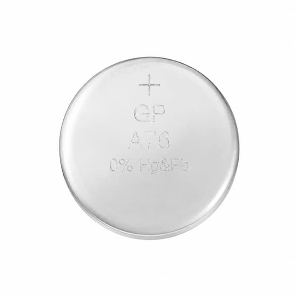 Alkaline knappcellebatteri LR44 A76, 1,5V, 1-pakning