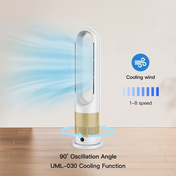 26,5 tommer tårnventilator, varme- og kølekombination, 80° oscillation