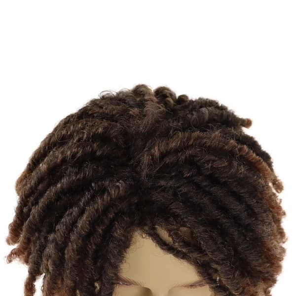Kort dreadlocks-parykk for menn Ombre Brun med pannelugg T1B/30