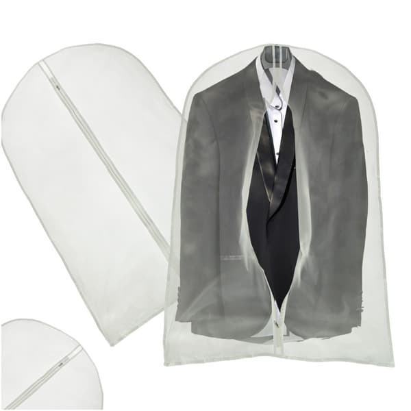 Transparent Plaggpåse 60x80 cm, Kostymskydd i Polyester med Dragkedja, Dammskydd för Kläder 60x80 cm