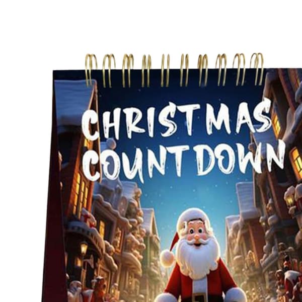 100-dagers nedtelling til jul skrivebordskalender, bordagenda planlegger, juledekor