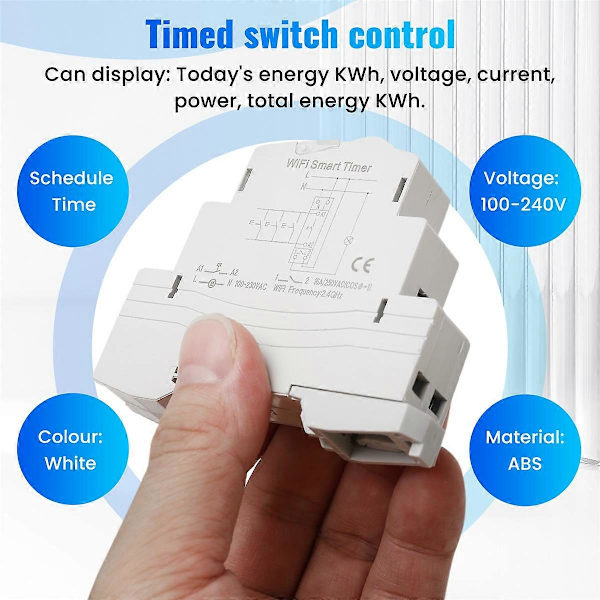 SINOTIMER TM609 WiFi Smart Timer Switch Tuya APP Fjärrkontroll Trådlös Nedräkning Timer Switch Hem White