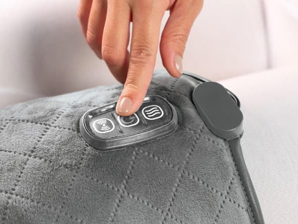 Knemassasjeapparat med vibrasjon og varme, 5 moduser, justerbar, grå