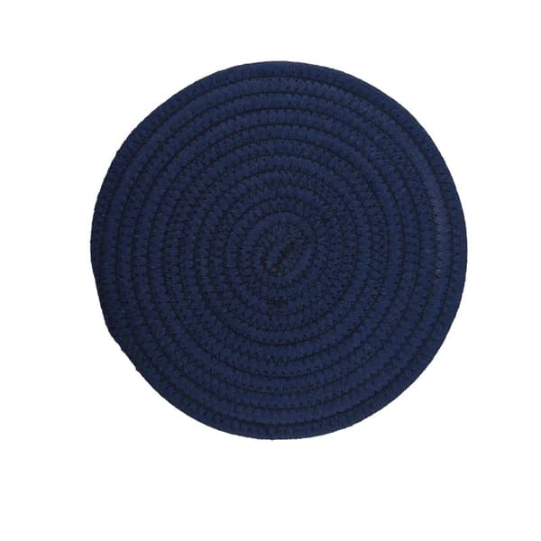 Vevde isolerte spisebrikker, enkle multifunksjonelle runde underlag til husholdningsbruk navy blue-Diameter 23.8