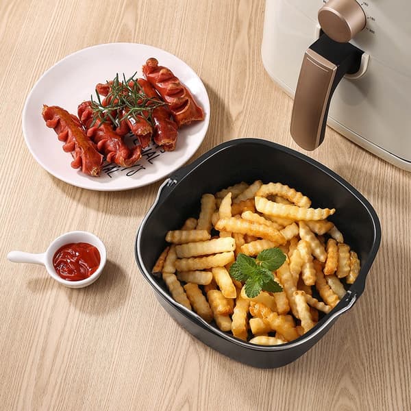 Nonstick kakeform til airfryer, 20 cm stekepanne med håndtak, metall