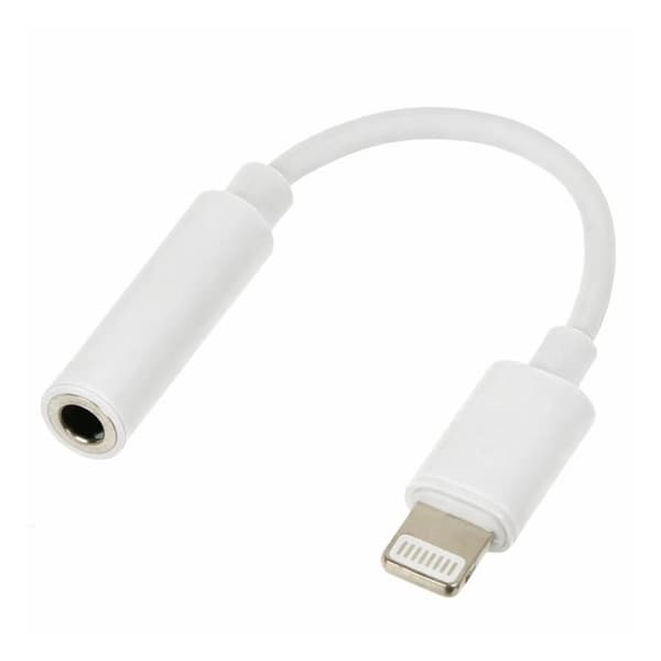 Lightning til 3,5 mm hodetelefonadapter, kompatibel med iPhone iPad, TPE, kompakt