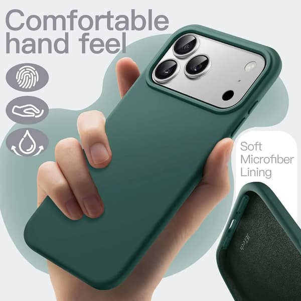 Flytende silikontelefondeksel kompatibelt med iPhone 17 Pro Max 6,9-tommer, Midnight