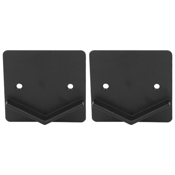 Duschdraperistångshållare, Fyrkantig Väggfäste, Svart, 2-pack, Badrumsbehållare