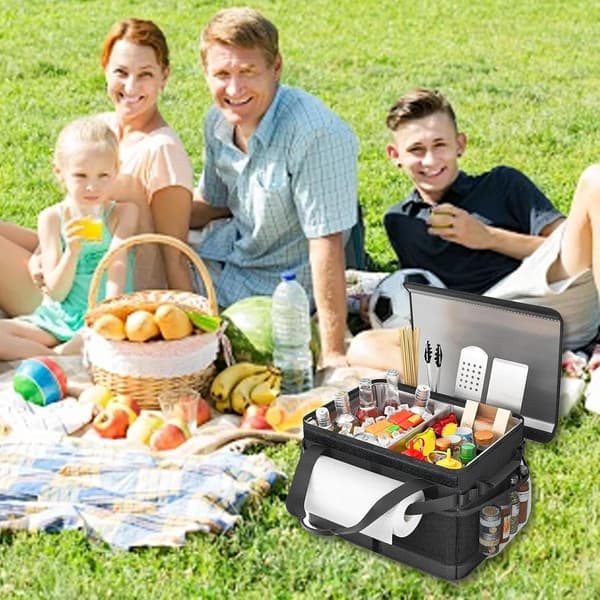 Stor Isoleret Picnictaske, Sammenklappelig Køletaske til Camping, Strand & Grill
