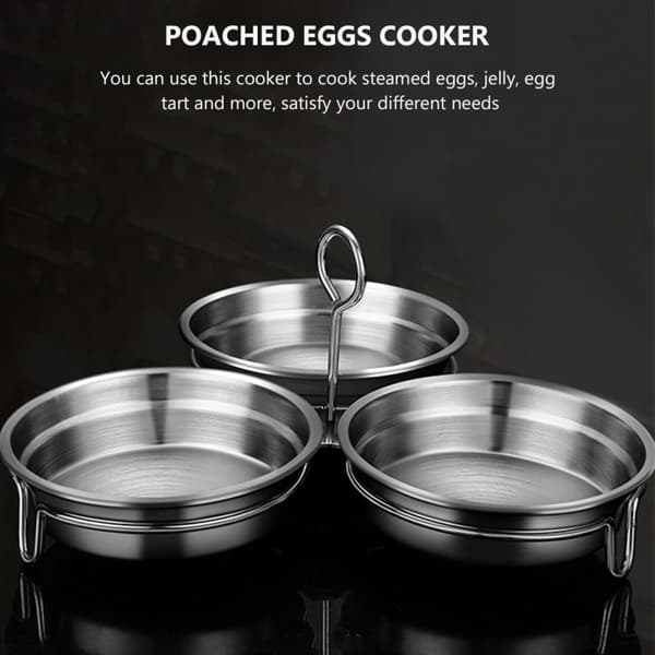 Hjerteformet eggpoacher-sett i rustfritt stål, non-stick kokekar for posjerte egg til hjemmekjøkkenet