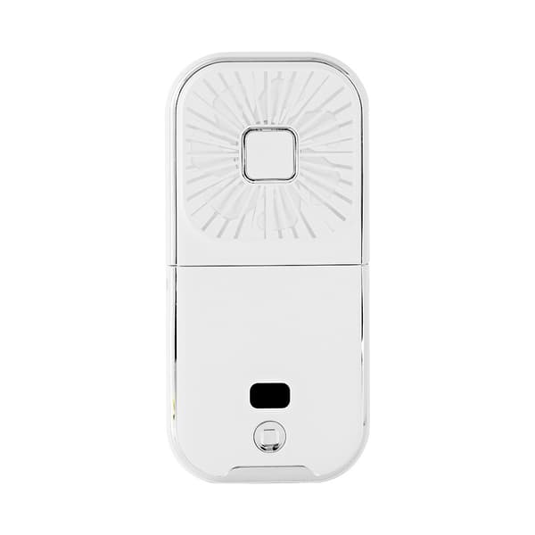 Multifunktionel Sammenklappelig Bordventilator, USB-opladning, Bærbar Digital Skærm, Mini Håndholdt, Hvid