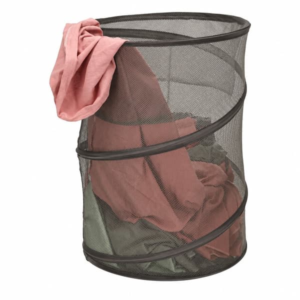 Sammenfoldelig vasketøjskurv, grå, netpolyester, sammenklappelig opbevaring til tøj