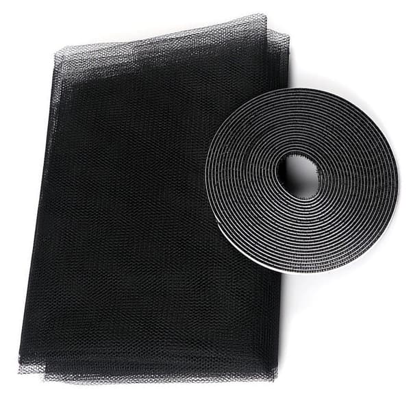 Myggenet til vinduer, sort, 130x150cm, kan klippes, polyester, nem installation Black