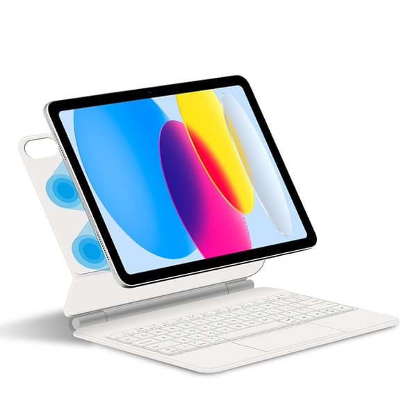 Bluetooth-tangentbordsfodral för iPad 10 10.9\", vit, silikon TPU, skyddande White