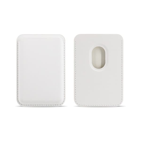 Magnetisk korthållare för iPhone, vit, PU-läder, smal design