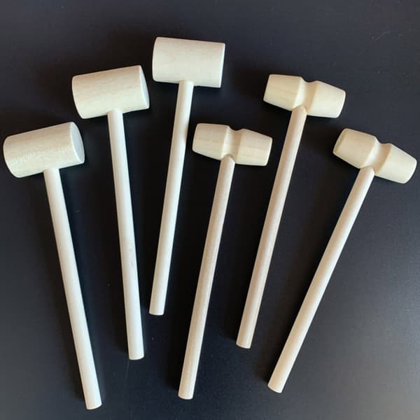 Mini trehammer for å knuse kake, leketøyklubbe for barn, liten trehammer