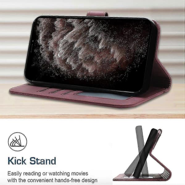 Magnetiskt läderfodral med plånboksställfunktion för Red Samsung Galaxy S23 Plus