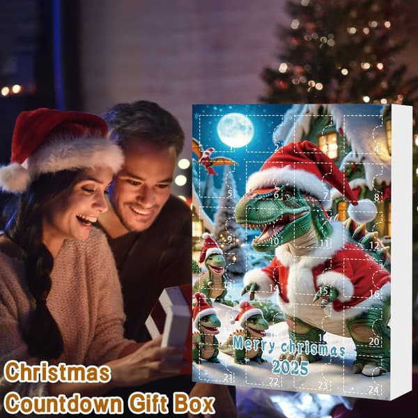Julekalender med 24 dragepynt, Akryl 2D Flat Samleobjekt, Ferieminne Model I