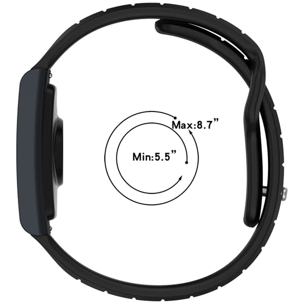 Silikoneurrem kompatibel med Huami Amazfit Helio Strap, sort og grå, tofarvede vandrette striber