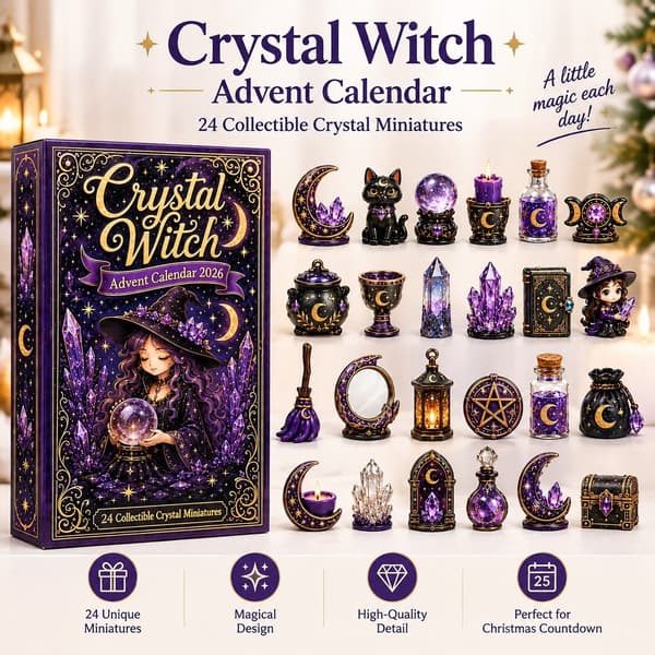 Magic Crystal Witch jule-nedtællingskalender, 28x22x3,5 cm PVC blind box PVC 3D Model 28x22x3.5cm