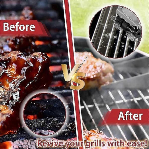 Elektrisk dampgrillbørste med sikre trådbørster, 2000 omdr./min., til udendørsgrill