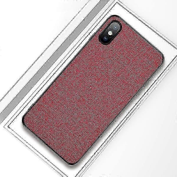 Stöttåligt skyddsfodral i tygtextur PC+TPU för iPhone X / XS