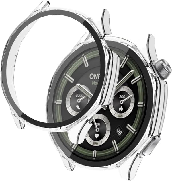2 kpl erittäin ohut kova PC-kotelo karkaistulla lasikalvolla Oneplus Watch 3:lle, kirkas