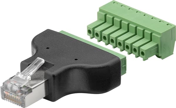 RJ45 til klemrækkeadapter, 8-benet 8P8C, skrueterminal, til gør-det-selv-netværk