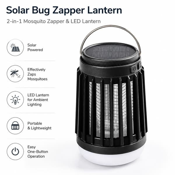 Solar USB Genopladelig 3-i-1 LED Camping Lanterne Lommelygte, Blå