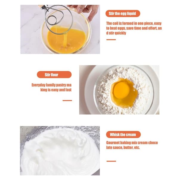 Visp med eikehåndtak, deigblander, salatdressingblender, hengende design, 1 stk