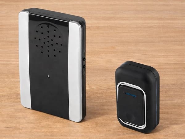 Trådløs dørklokke 150m rekkevidde, 2 knapper, LED, 38 melodier, vanntett, plug-in mottaker