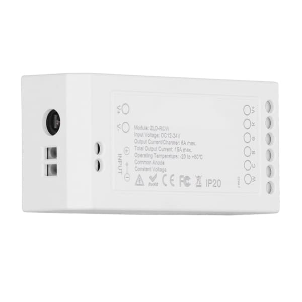 Zigbee LED Strip Controller, RGB+CW, DC12-24V, Smart Home, App-styring