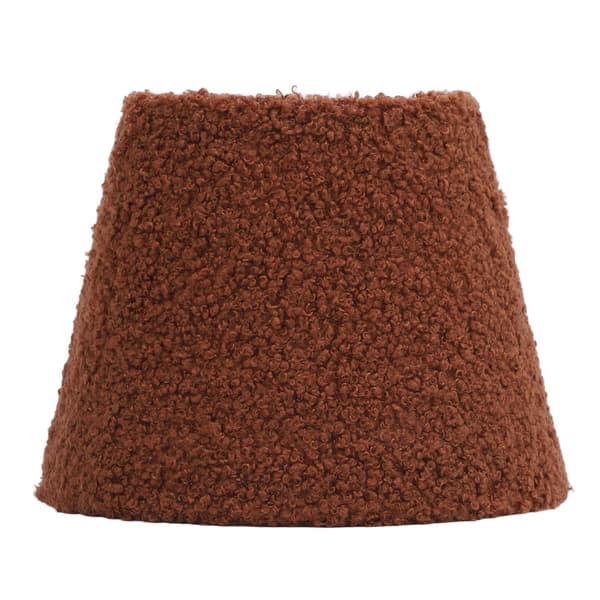 Plysj stoff lampeskjerm erstatning, kjegleformet, brun, for E27 E14 bordlampe