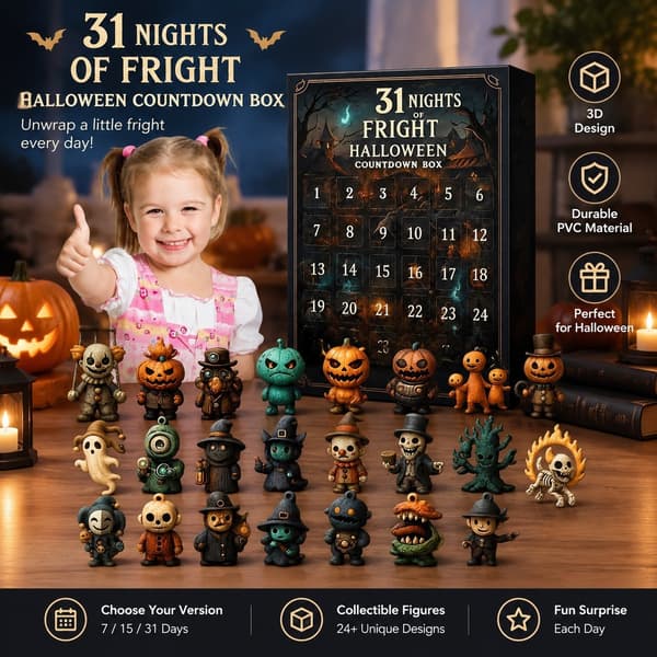 3D Halloween-nedräkningsbox, 31/15/7 dagars Fright Night, PVC-samlarobjekt 7 Days