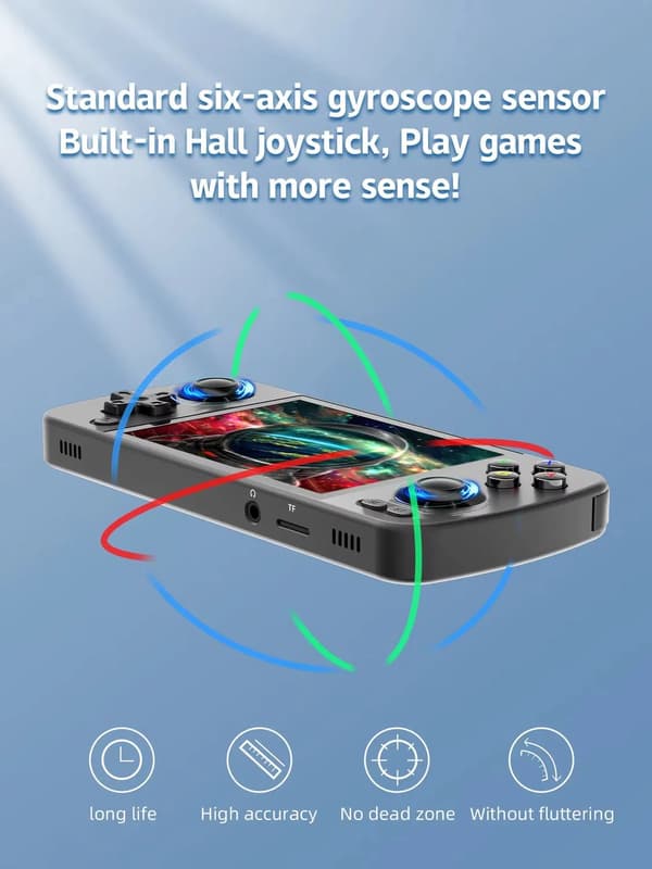 Handhållen Spelkonsol 4\" Skärm, Android 128GB WiFi, 3000+ Spel, Dubbla Joysticks, T618