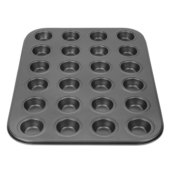 24-kops non-stick bageform i rustfrit stål til muffins, kager og æggetærter