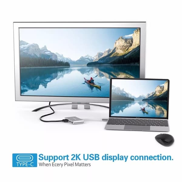 USB C Hub 4-i-1 Splitter Multifunktionsadapter til Bærbar Telefon Spillekonsol Højhastighedsdataoverførsel