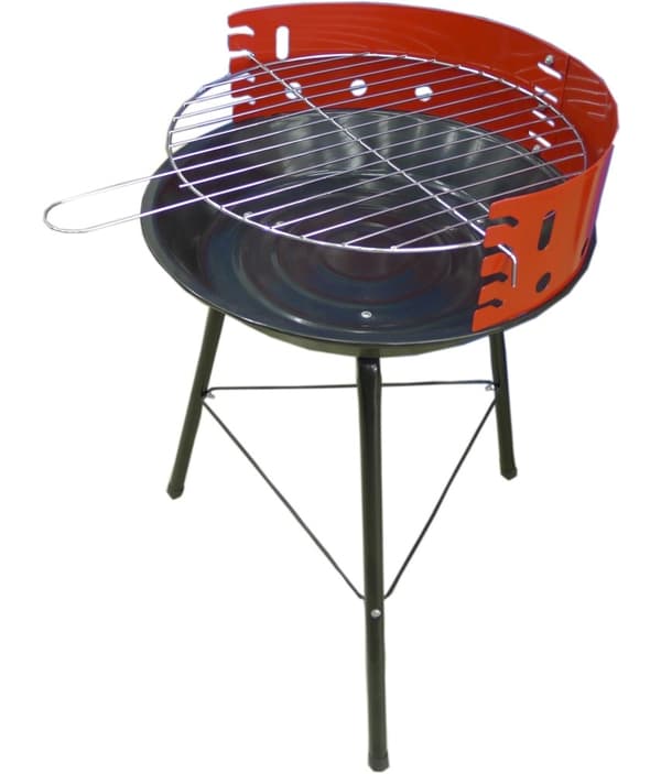 Perinteinen hiiligrilli, 36 cm, säädettävä ritilä, teräs, ulkogrilli