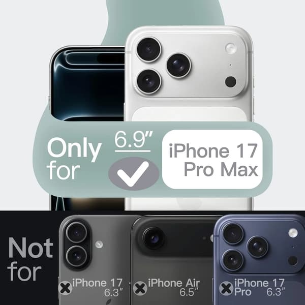 Flytende silikontelefondeksel kompatibelt med iPhone 17 Pro Max 6,9-tommer, Midnight