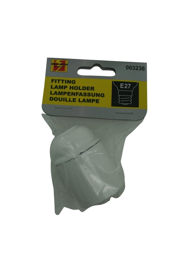 E27 Lamphållare, Vit Bakelit, Taklampsockel