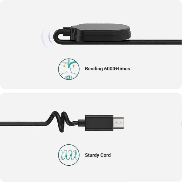 Opladningsdatakabel til ur zruxe til Garmin MARQ (Gen 2), 1 m, USB-C-sort