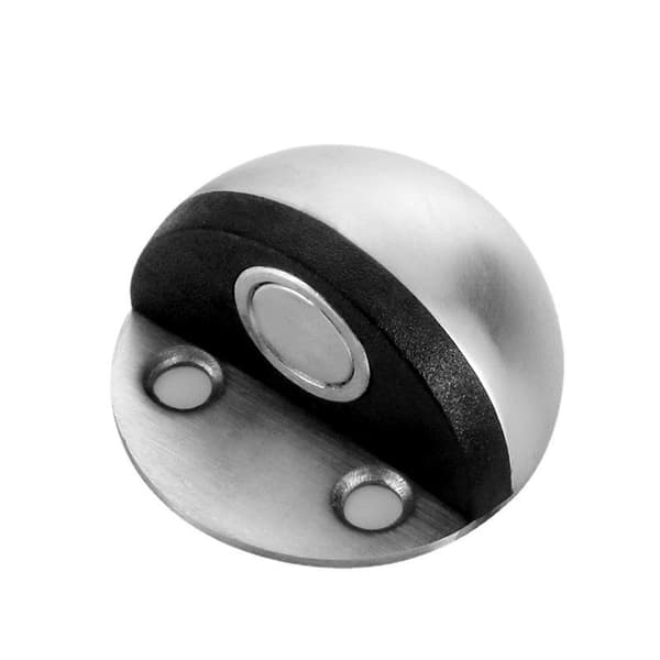 Dørstopper i rustfrit stål, 2-pak, sølv, med 3M tape og skruer, stødsikker, magnetisk