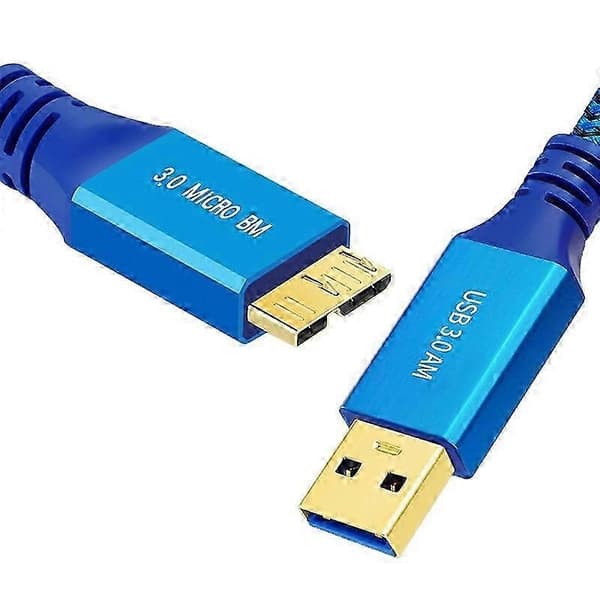 0,6 m USB 3.0 hane till Micro USB 3.0 hane flätad kabel Höghastighetsdataöverföringsladdningskabel