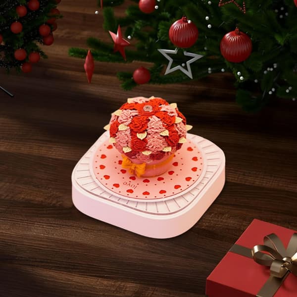 3D Kalender Papirskulptur Notisblokk, Roseblomst Skrivebordsdekor, 2026, 181 Sider