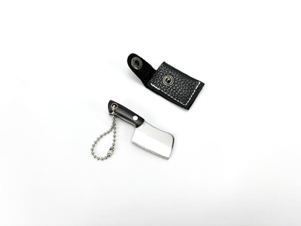 Mini nøkkelringkniv, rustfritt stål, sølv, kompakt EDC for åpning av pakker og frukt
