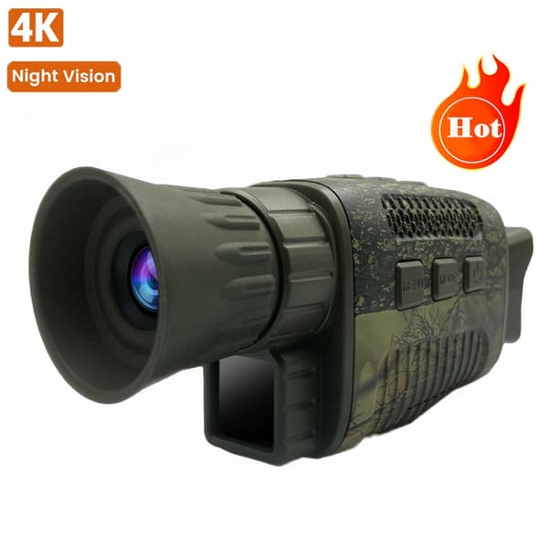 4K Infraröd Monokulär Nattvisionsenhet, Digital Utomhusdetektering, 5x Zoom, 150-200M Räckvidd