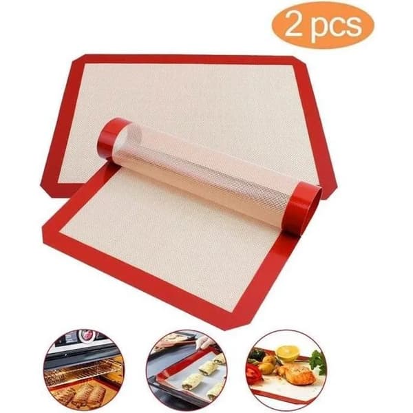 Silikon Bakeunderlag Sett, 40x30 cm, 2-pakning, Non-Stick, Gjenbrukbar 5000 Ganger