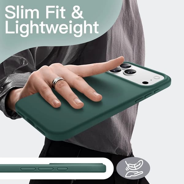 Flytende silikontelefondeksel kompatibelt med iPhone 17 Pro Max 6,9-tommer, Midnight