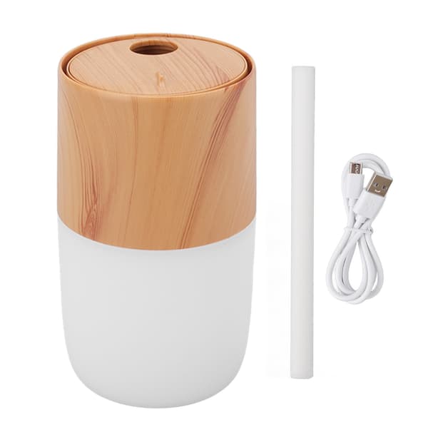 Bærbar luftfugter 300 ml, USB, vandmandformet, farverigt natlys, til bil og hjem
